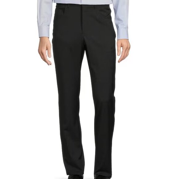 Hart Schaffner Marx Modern Fit Slacks Wool Blend Dark Grey Men's Size 38x32 - Picture 2 of 8